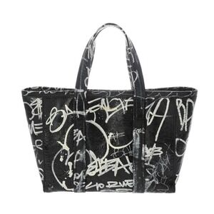 Balenciaga Barbes Graffiti Black White Calfskin Bag